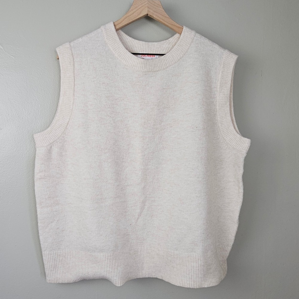 NEW Joe Fresh Sweater Vest Sz XL‎ Oatmeal Ivory Pullover Sleeveless NWT